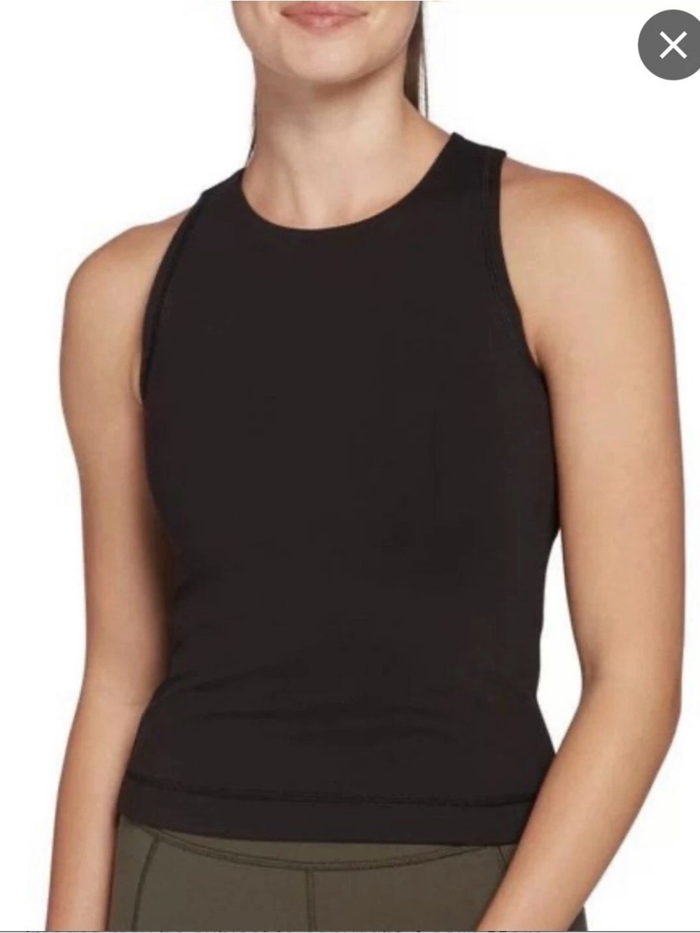 CALIA Carrie Underwood Essentials Fitness Scoop Neck Tank Pure Black Size Small